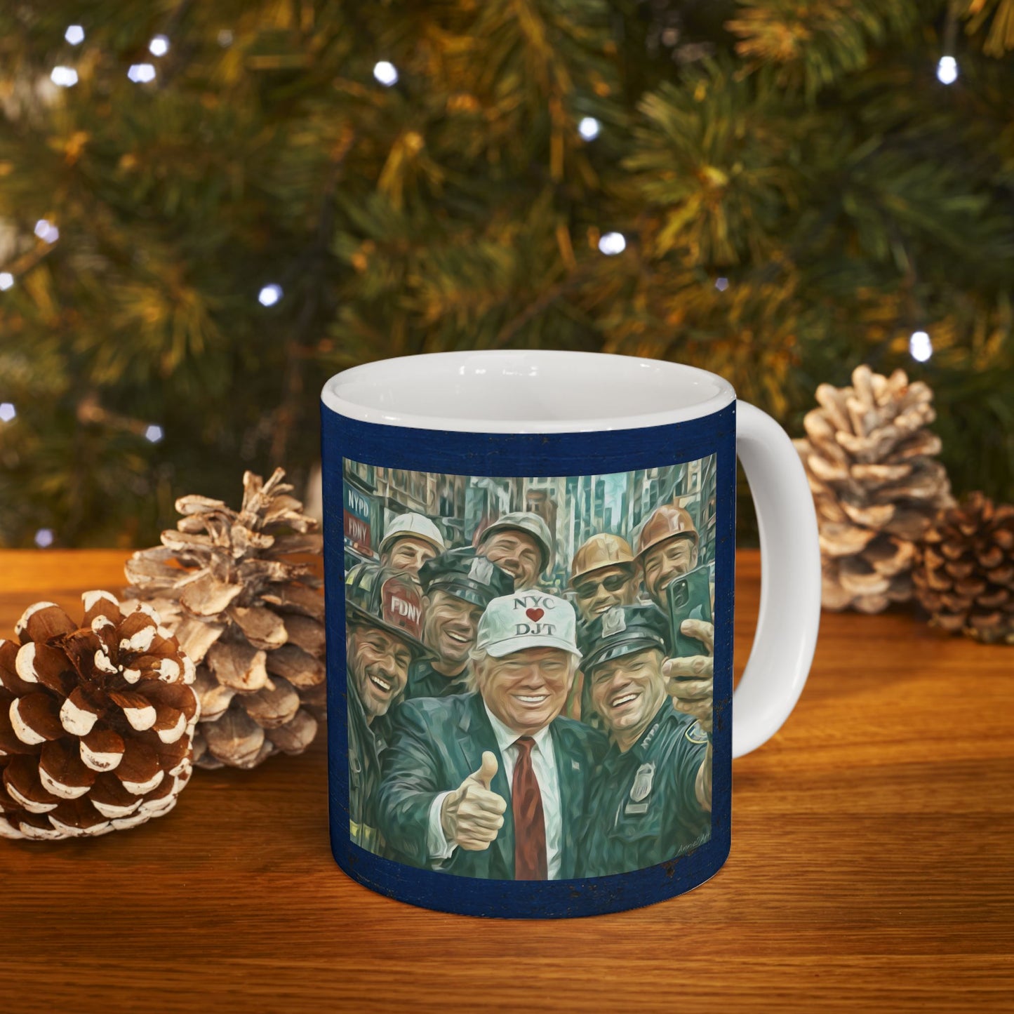 Trump “NYC❤️DJT” Ceramic Mug — Vintage Blue-Collar Design (11oz, 15oz)