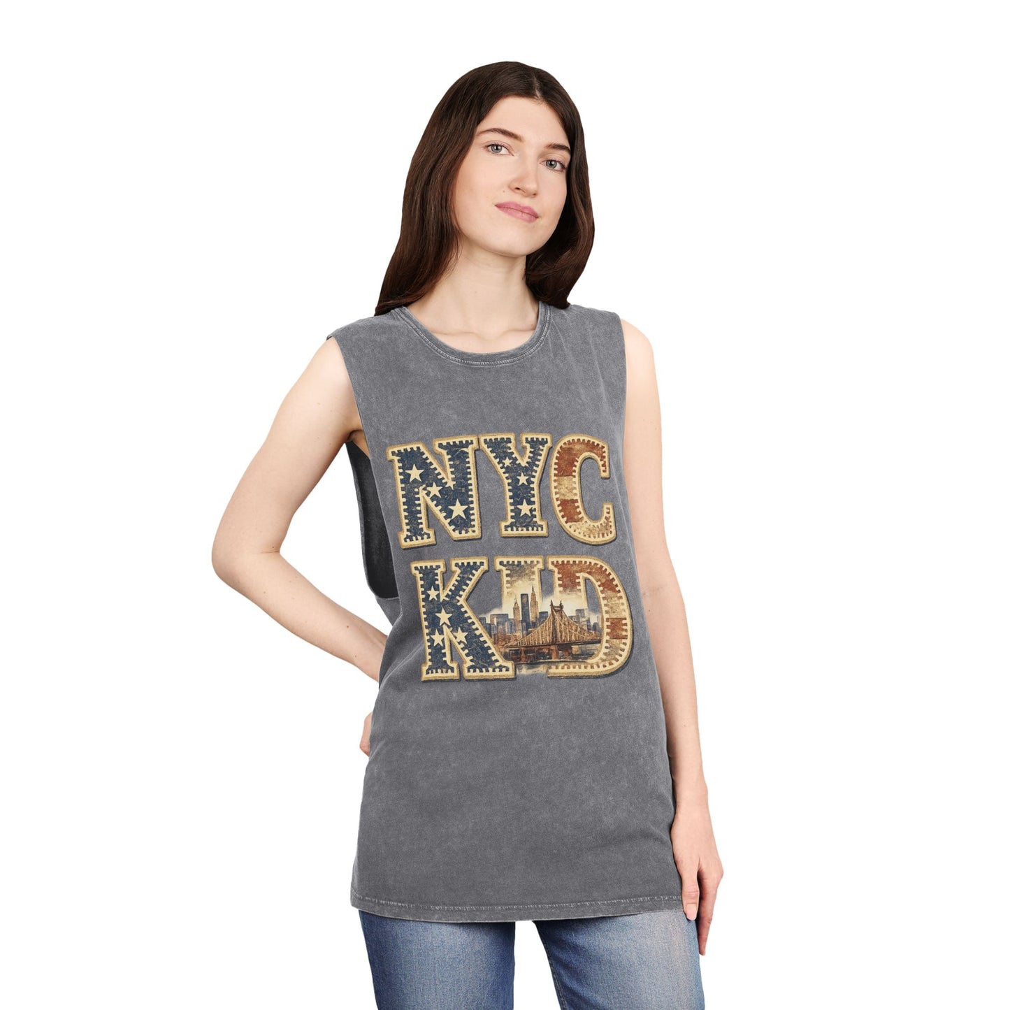 NYC Kid Stonewash Tank Top — Vintage New York City Graphic