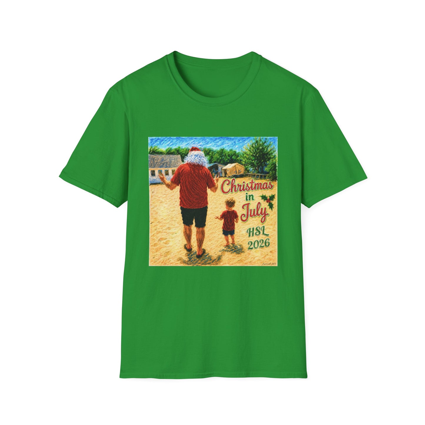 T-Shirt — Christmas in July Santa Beach Graphic Tee