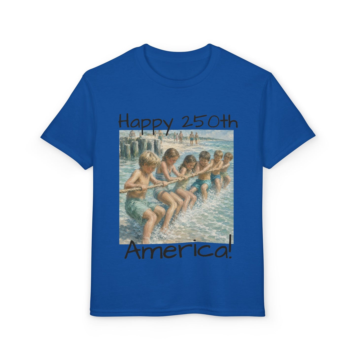 Youth Tee — "Happy 250th America!" Vintage Summer Beach Kids T‑Shirt