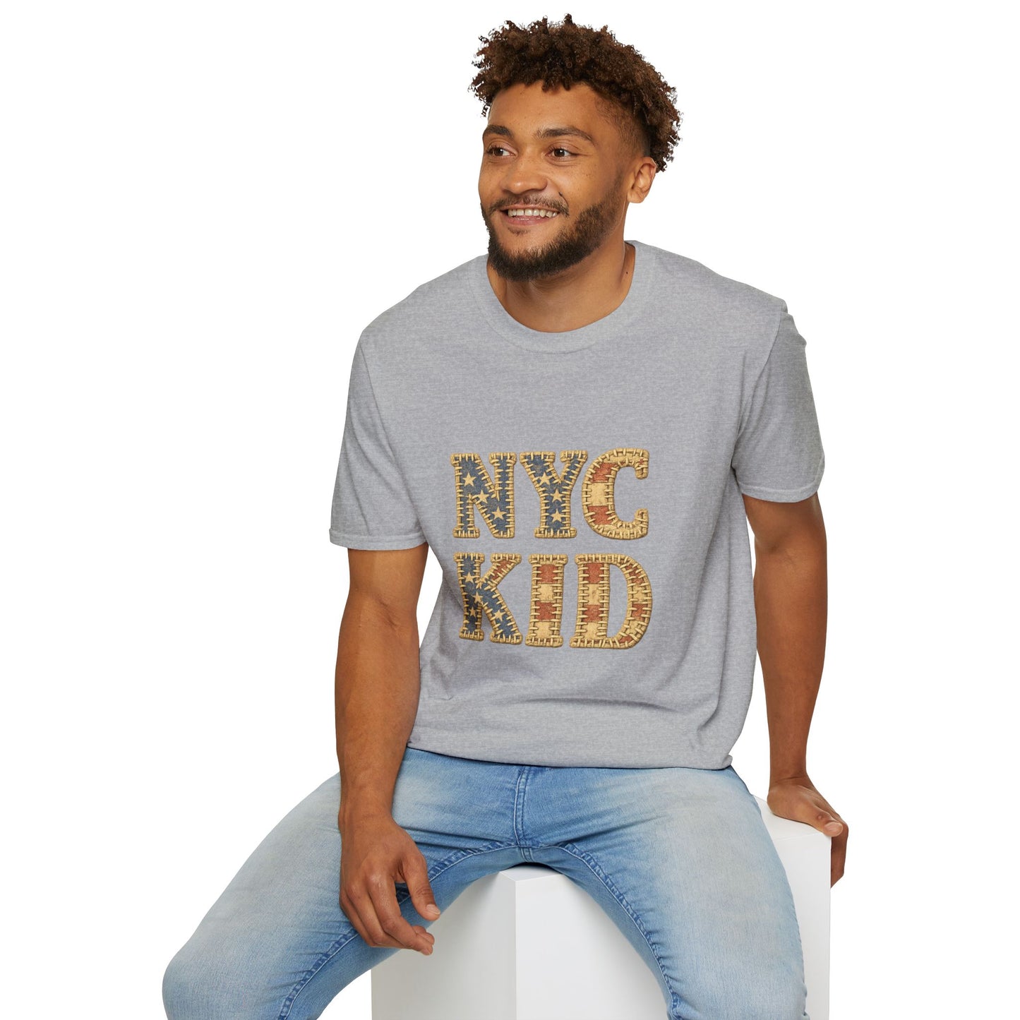 NYC Kid T-Shirt — New York City Vintage Flag Quilt-look Tee