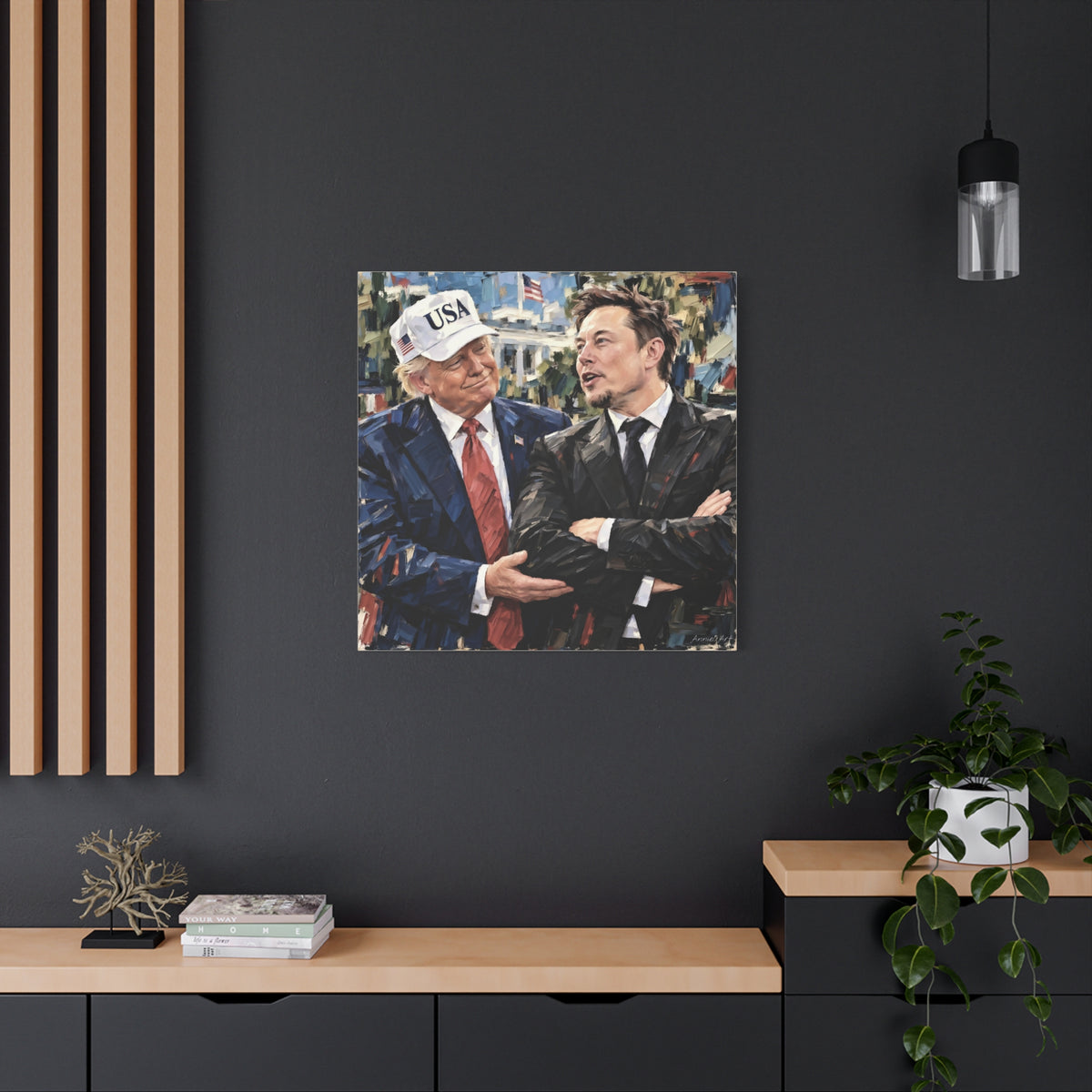 President Trump & Elon Musk Portrait Canvas