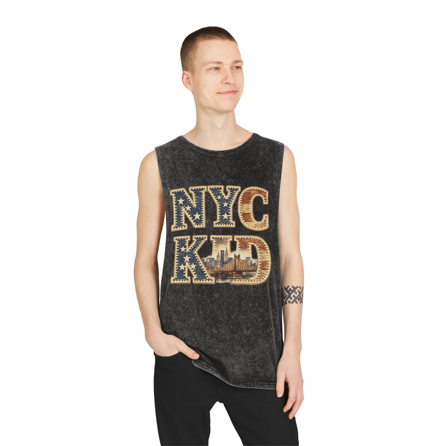 NYC Kid Stonewash Tank Top — Vintage New York City Graphic