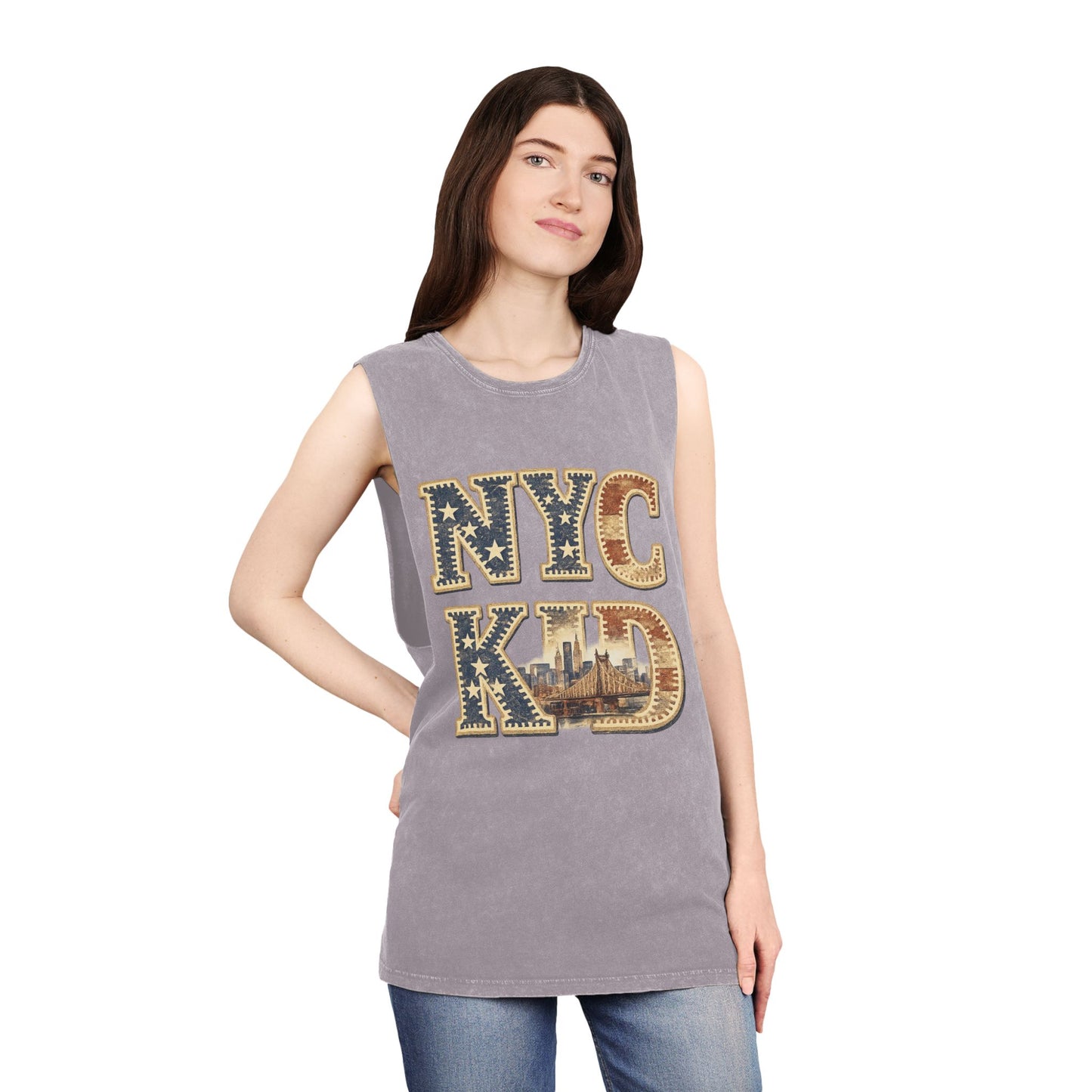 NYC Kid Stonewash Tank Top — Vintage New York City Graphic