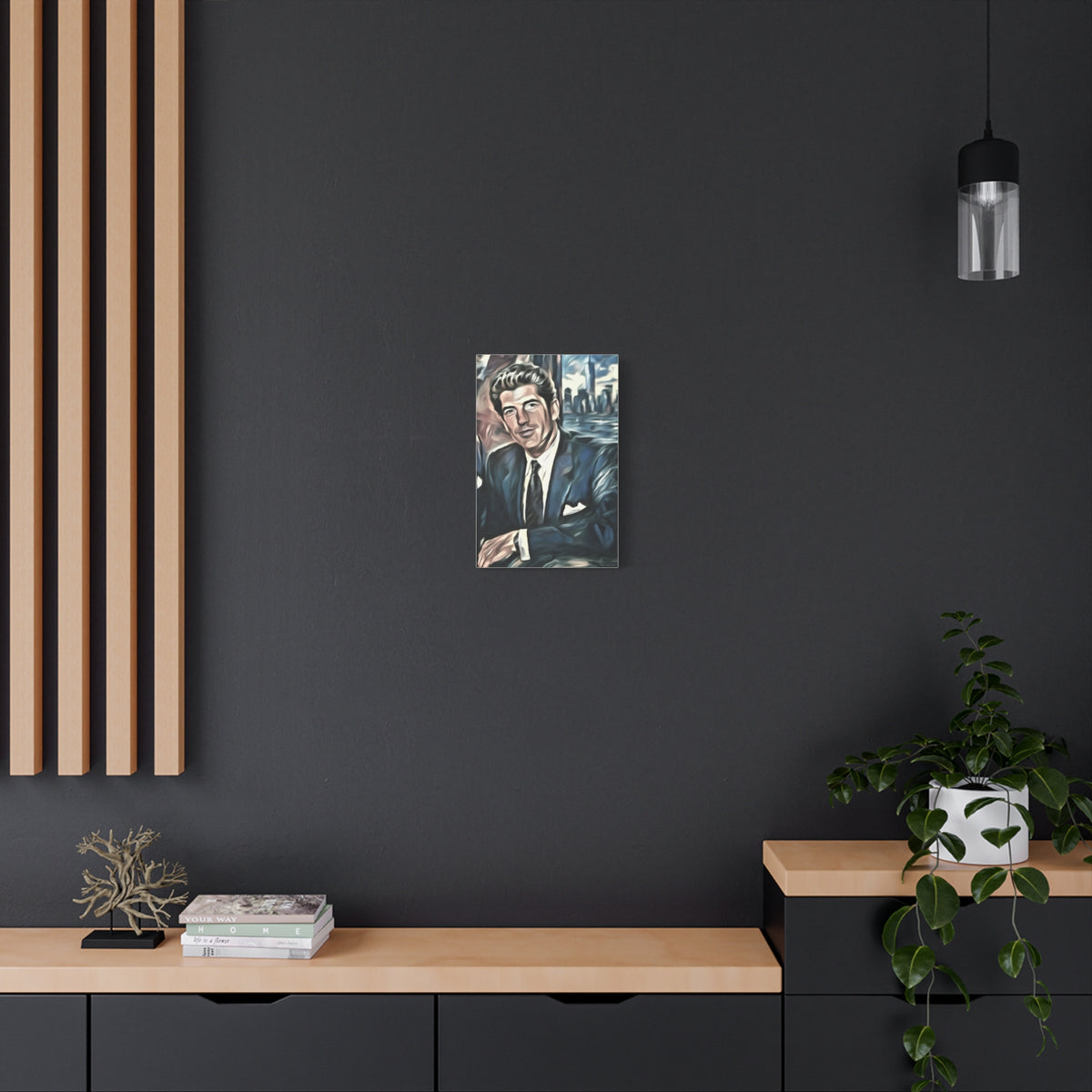 JFK Jr. Vintage Portrait Matte Canvas Wall Art
