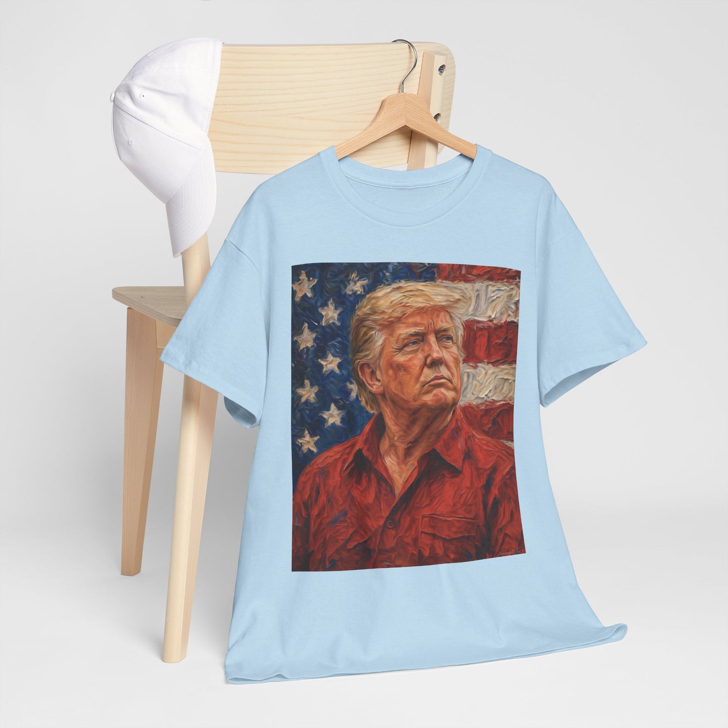 Trump Patriotic Portrait Tee — American Flag Portrait Graphic T-Shirt