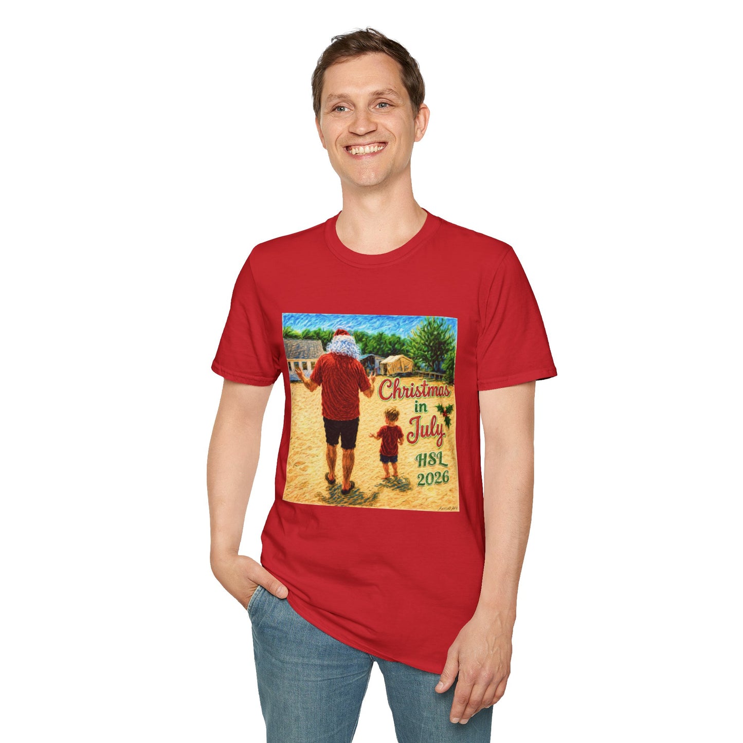 T-Shirt — Christmas in July Santa Beach Graphic Tee