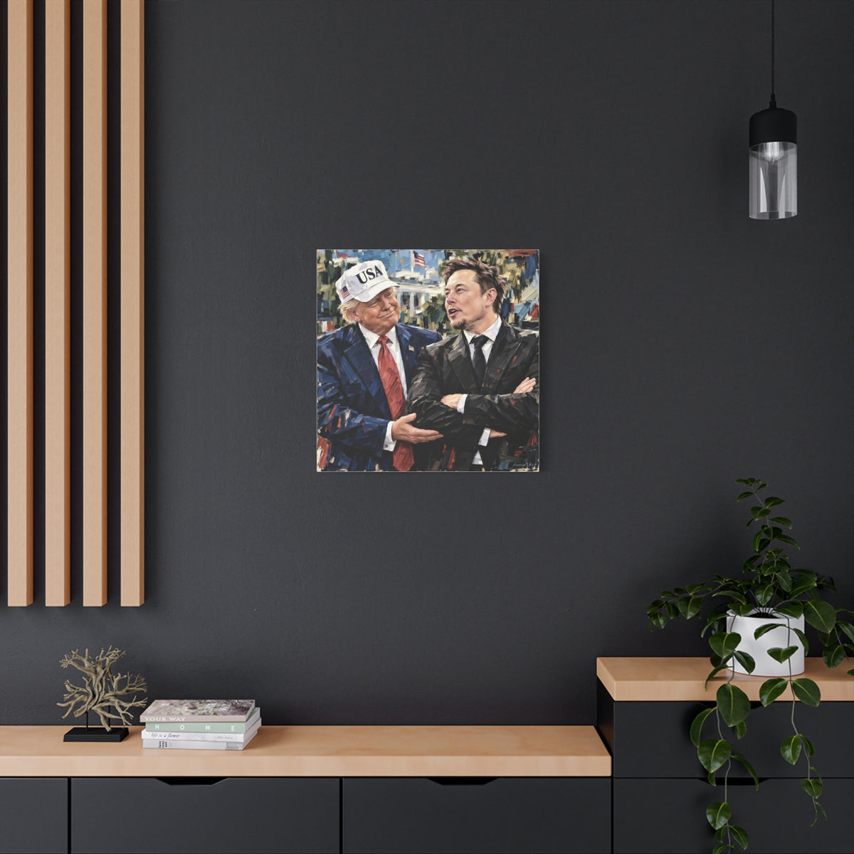 President Trump & Elon Musk Portrait Canvas