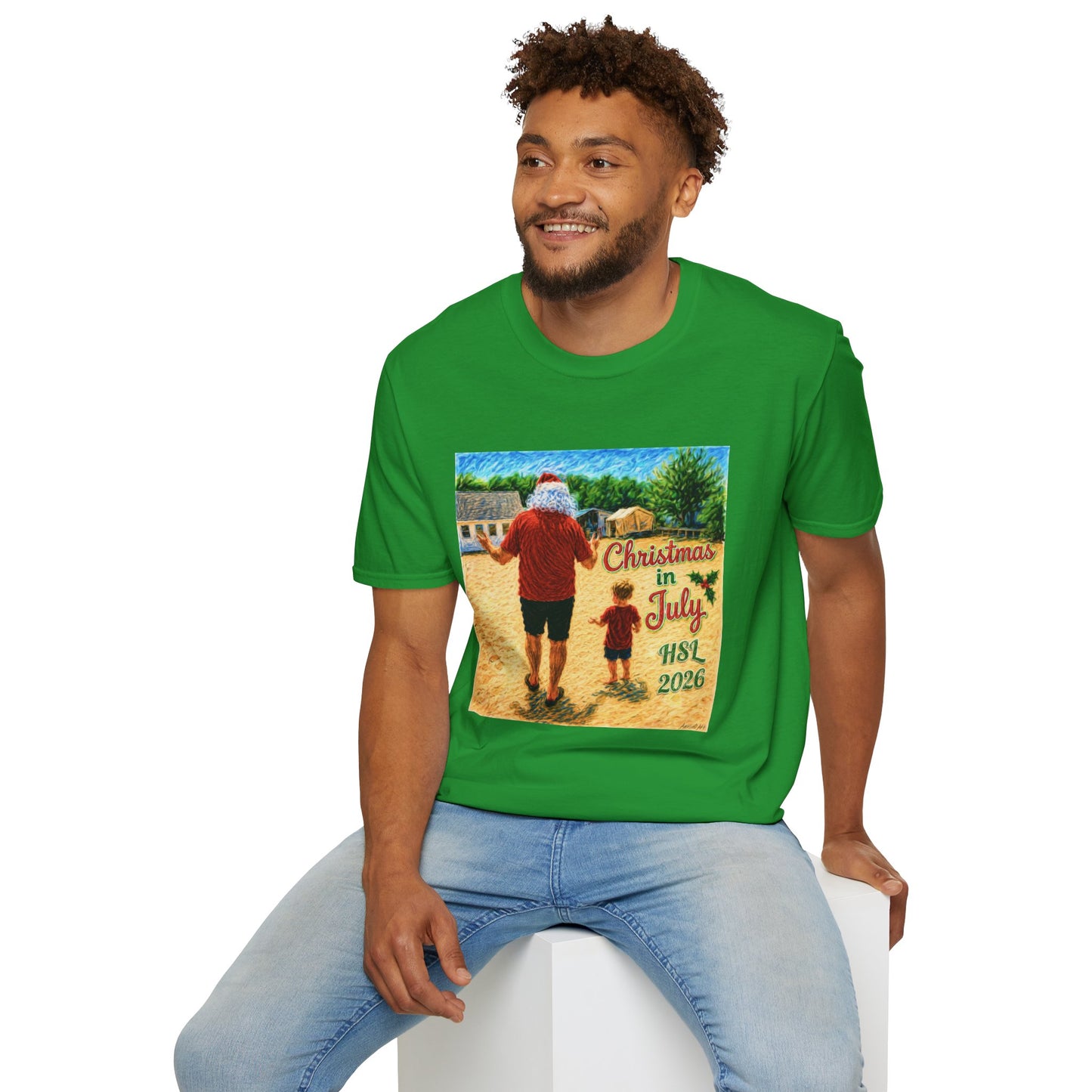 T-Shirt — Christmas in July Santa Beach Graphic Tee