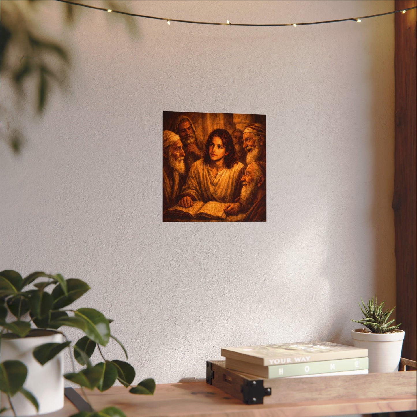 Jesus Teaching at the Temple — Textured Oil Matte Wall Art Poster