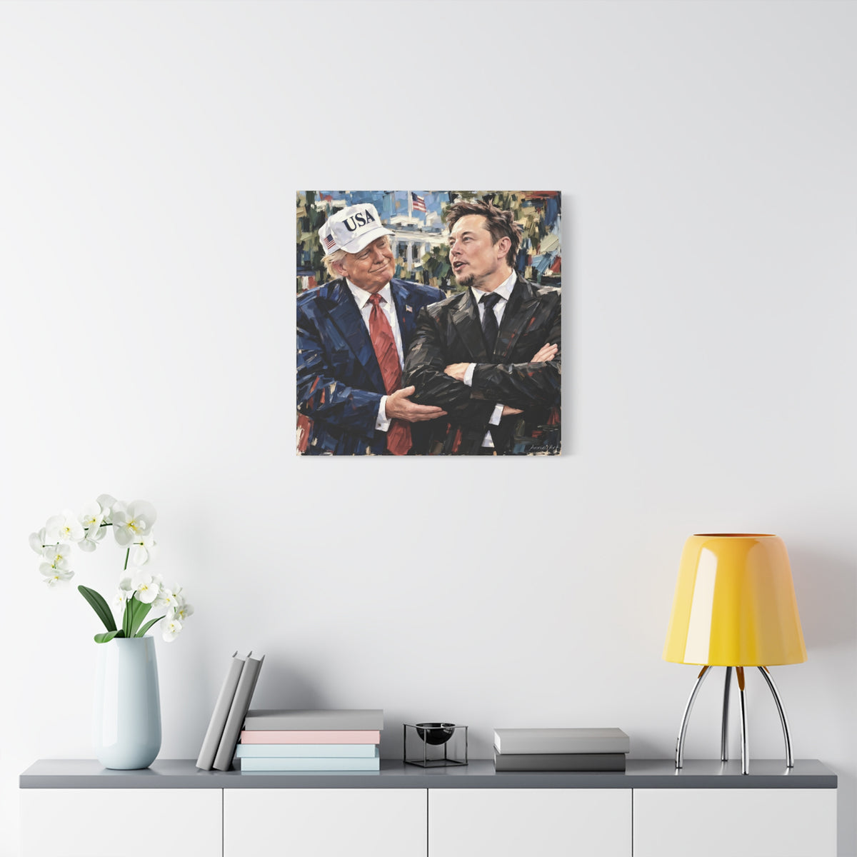 President Trump & Elon Musk Portrait Canvas