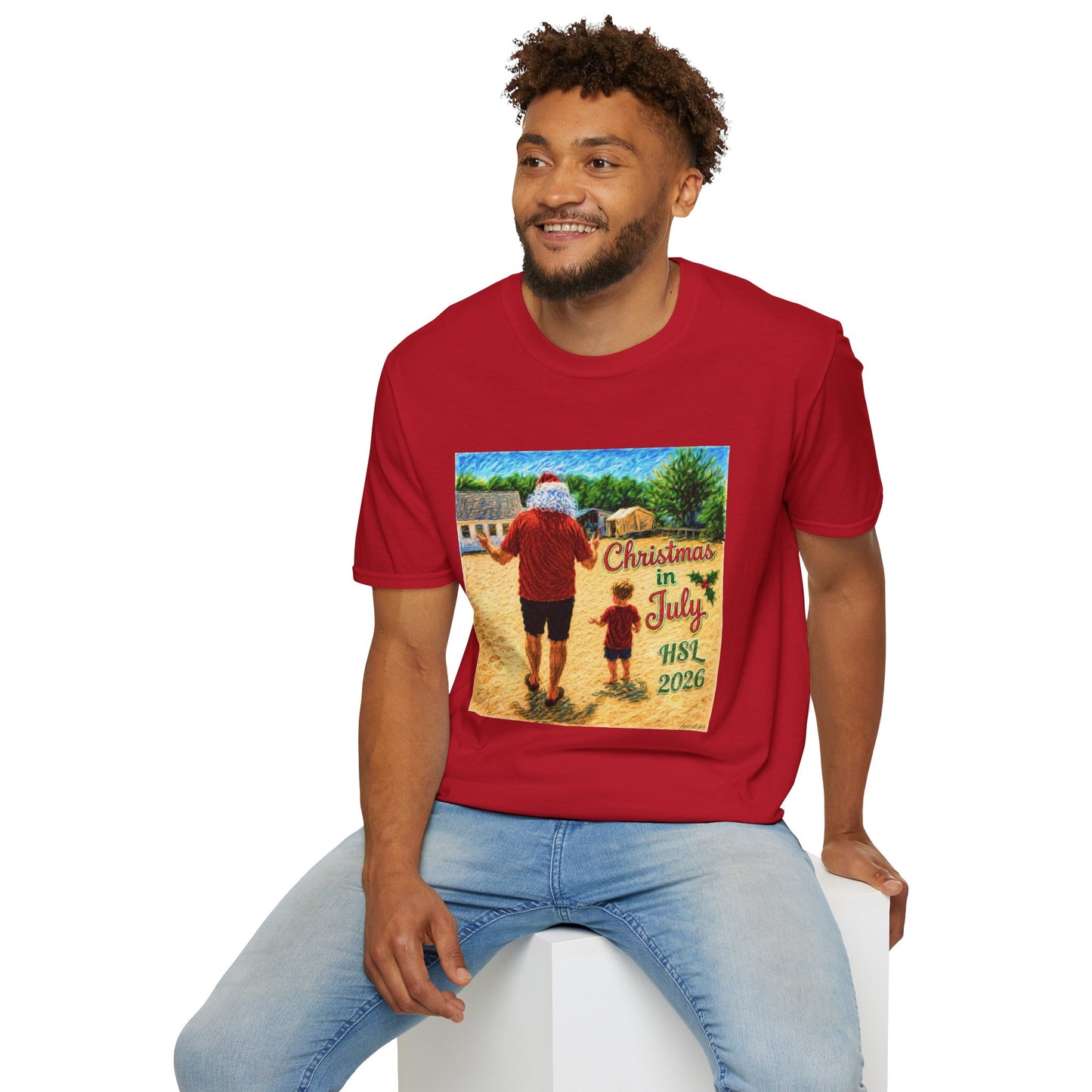 T-Shirt — Christmas in July Santa Beach Graphic Tee