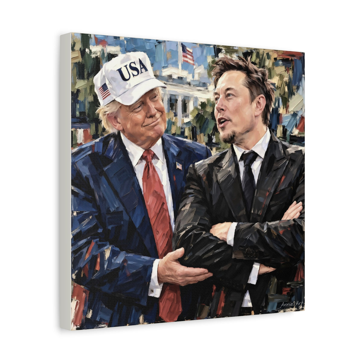President Trump & Elon Musk Portrait Canvas