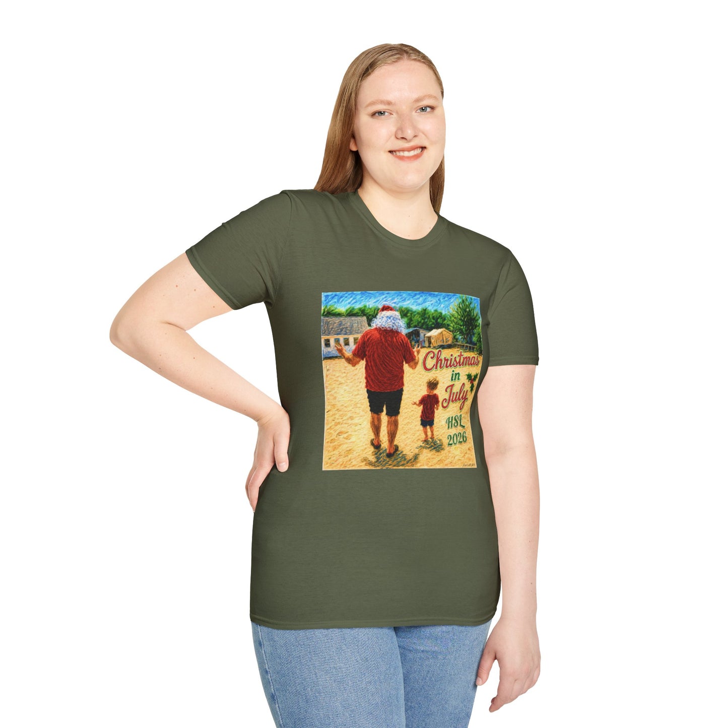 T-Shirt — Christmas in July Santa Beach Graphic Tee