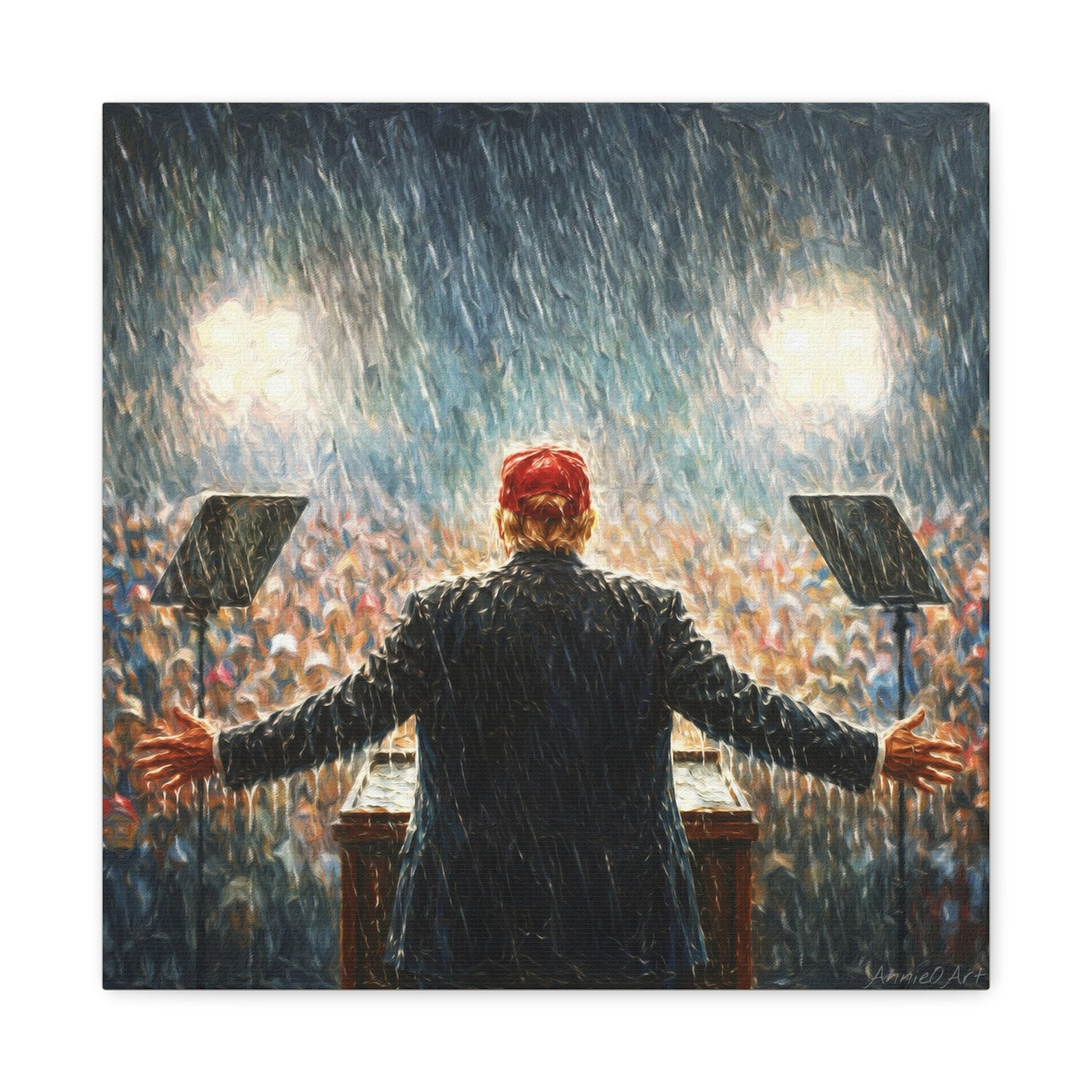 Trump Rally Canvas —Miami Rally “Baptism by Storm” Wall Art