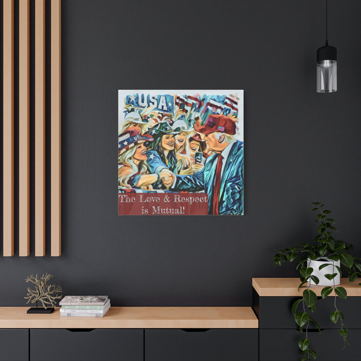 Trump Patriotic Crowd Canvas – "The Love & Respect is Mutual"