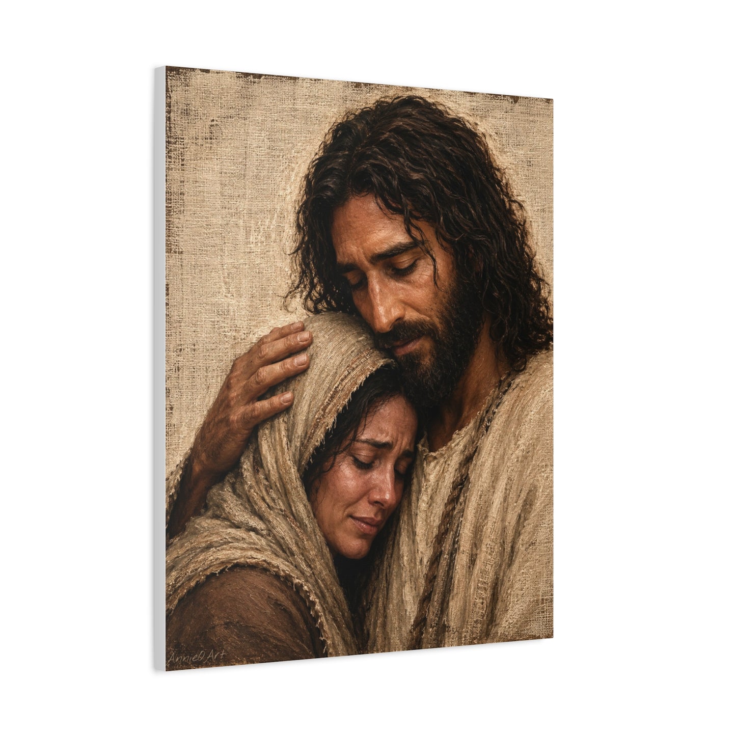 Jesus Embrace Matte Canvas Wall Art