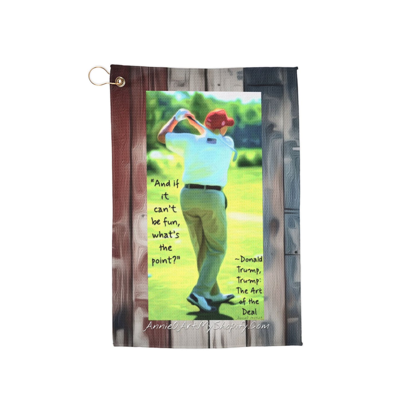 Golf Towel with Golfer Photo & Quote – Funny Golf Accessory