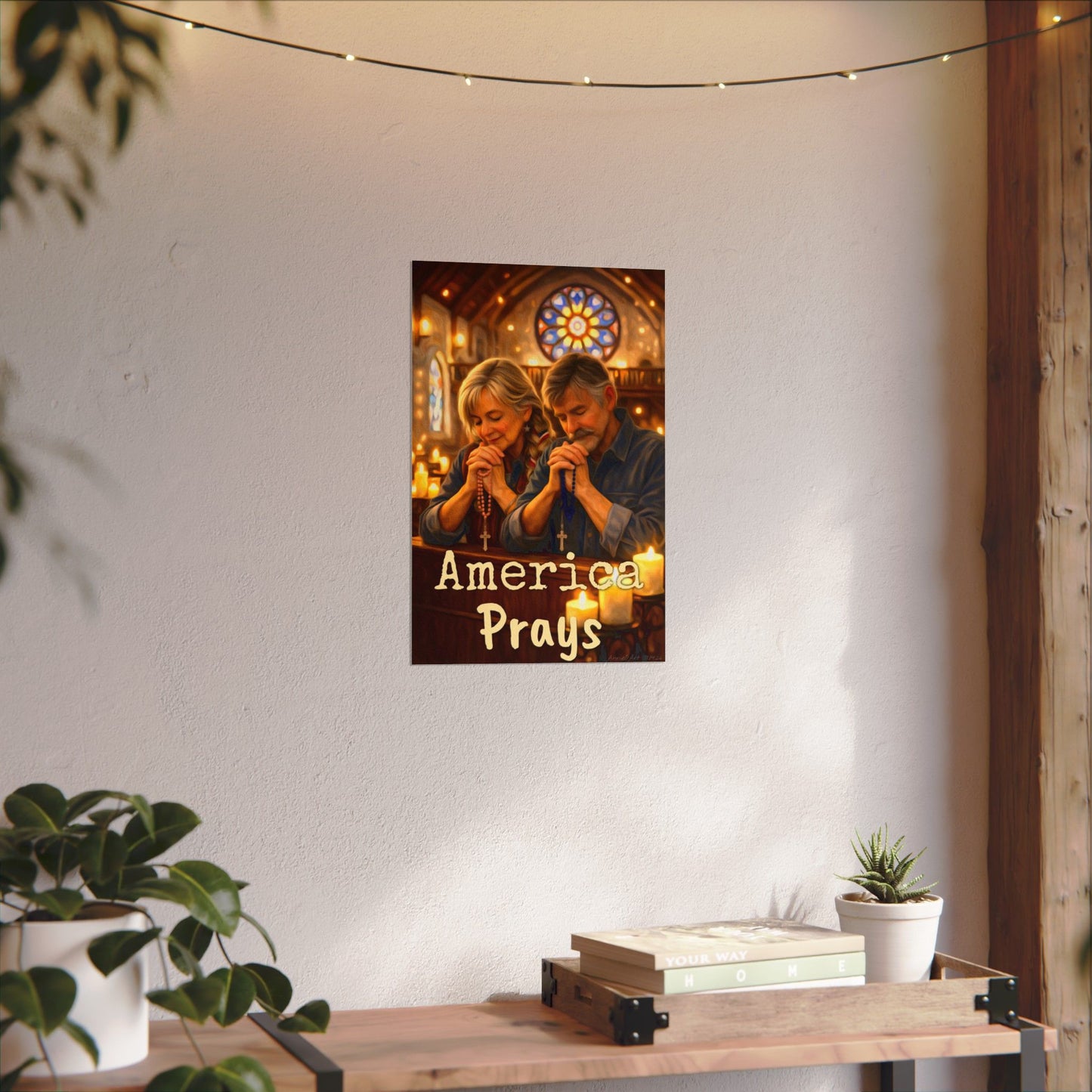 America Prays Watercolor Poster