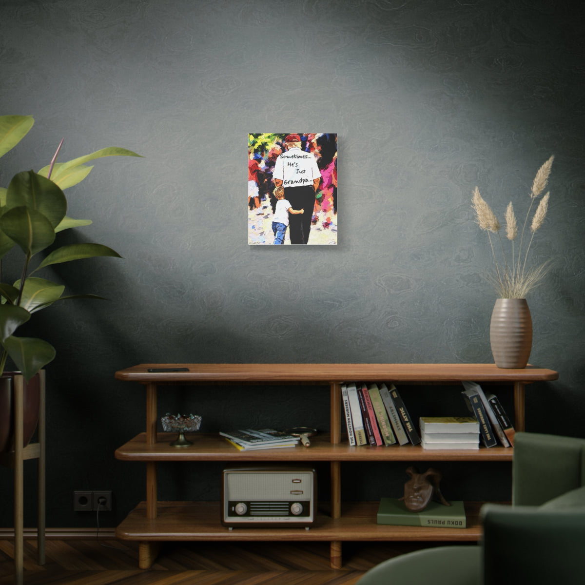 Sometimes… He's Just Grandpa —Trump Heartwarming Stretched Canvas Wall Art